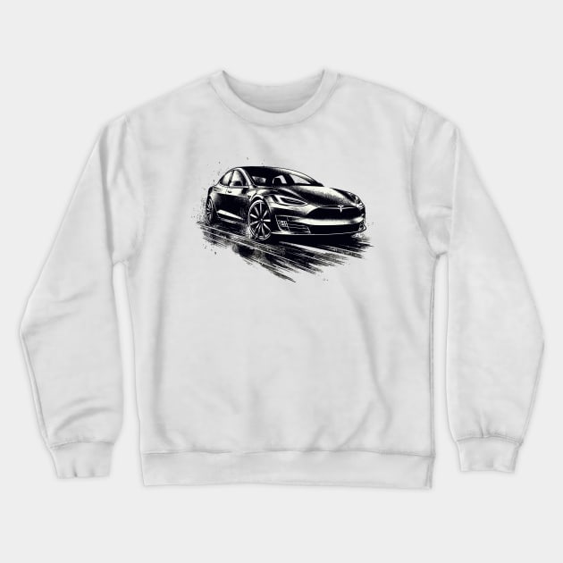 Tesla Model S Crewneck Sweatshirt by Vehicles-Art